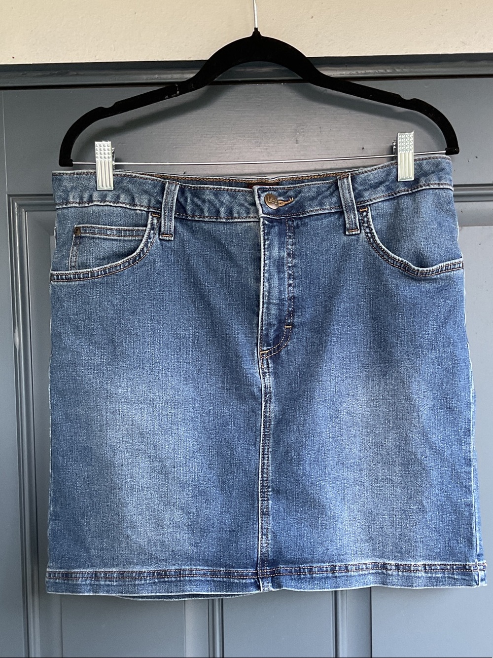 Lee Classic Blue Denim Mini Skort, Size 14